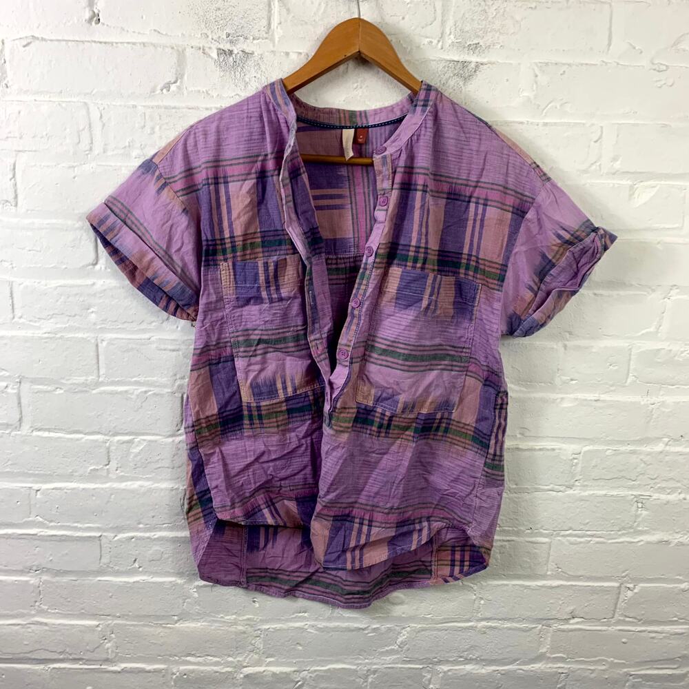 Pilcro Plaid Purple Women's Top